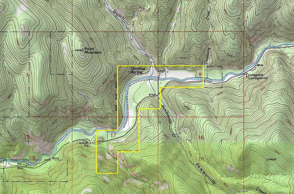 Crystal Creek on the Taylor River To pographical Map