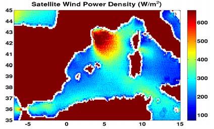 Spatial distribution of sampling length of wind speed (Wsp) exceeding 10 m/s, 12 m/s, 15 m/s, and 20 m/s. Statistics are calculated for 1992 through 2011. Figure 6.