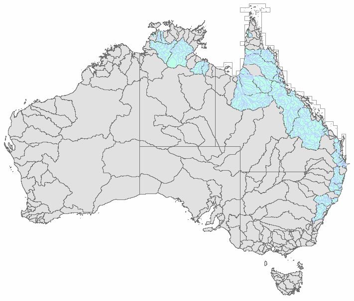 FINAL REPORT FRDC 28/12 Figure 6. Selected catchments (in blue) for numerical analyses of Australian mud crab catch data from Northern Territory, Queensland and New South Wales.