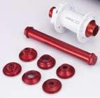 Red Side Caps, For Disc Standard 6-Bolts Rotor F&R/ # 7075 Alloy Axle & R/ Alloy Cassette S: 32 / 36 Holes O.L.