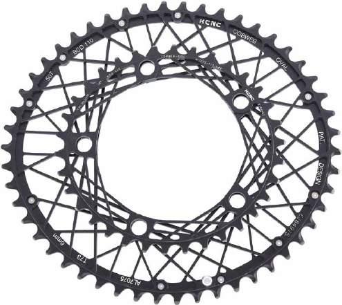 CHAINRING SETS CHAINRING SETS K6-COBWEB II Oval chainring Specifically developed to improve chainring stiffness over standard 4mm thickness chainrings.