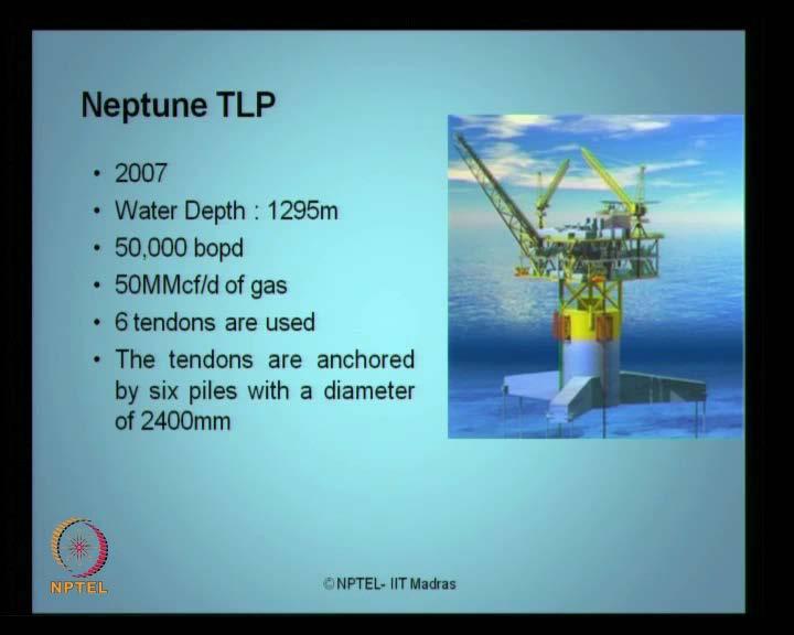 (Refer Slide Time: 39:12) Neptune TLP 2007 constructed at 1300 meters approximately.