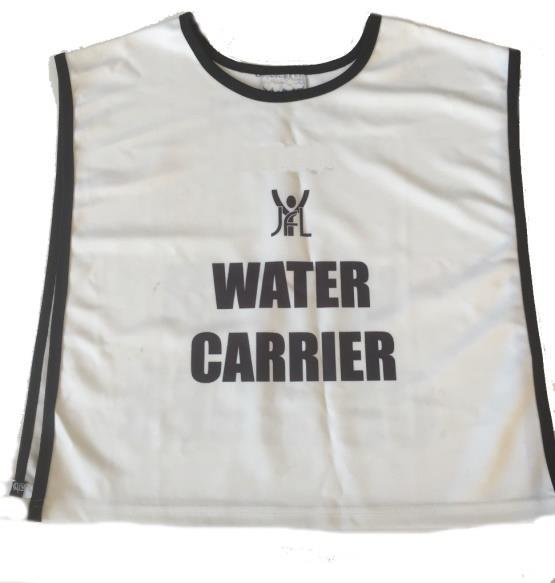 Objective Water Carrier To ensure team players are well hydrated. See YJFL Bylaws Responsibilities Each team is permitted to have two (2) Water Carriers.