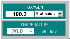 2 Control Bar Numerical display The actual oxygen content in the chosen unit (here % air-saturation) is displayed in the oxygen window.