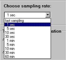 OxyMini Software 27 In the Sampling Rate window you can select the desired measurement mode with a dropdown menu.