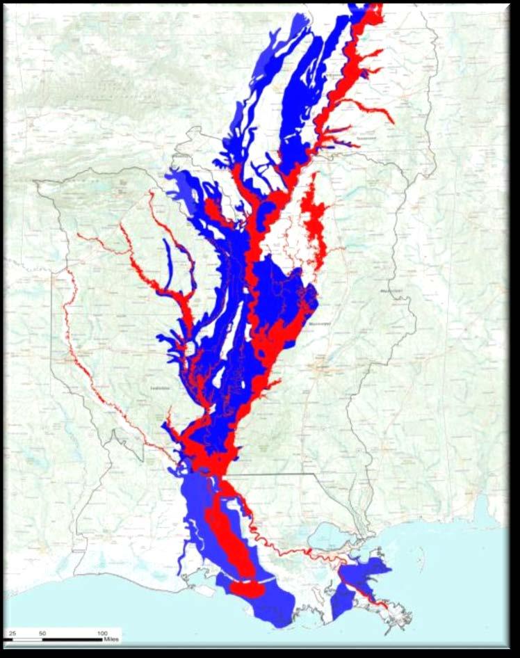 1927 vs. 2011 Mississippi River Record Flood: From Levees Only to Room for the River 1927 Flood = 16.8 M acres (Challenge) 2011 Flood = 6.