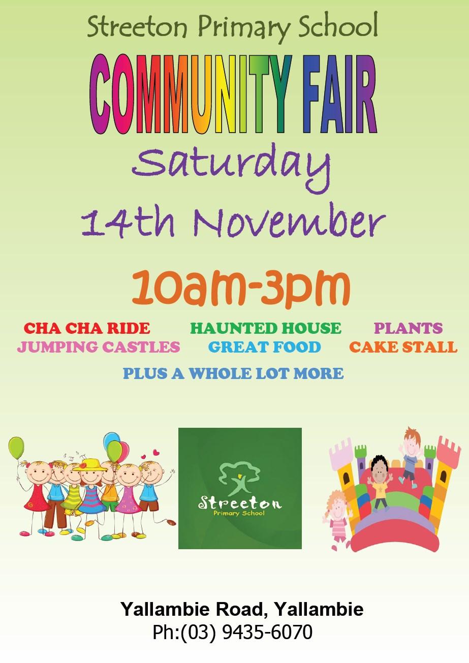 STREETON 3 NEWS The Streeton Community Fair 25 days to go! We have been asking lots of our community in the lead up to our Fair.