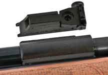 Removable rear sight: Elevation adjustment To correct a gun that shoots high, turn the rear sight elevation screw clockwise to