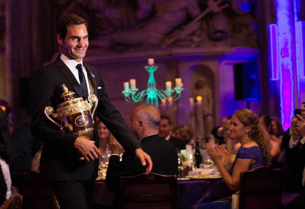 Roger Federer at the 2017 Champions Dinner.