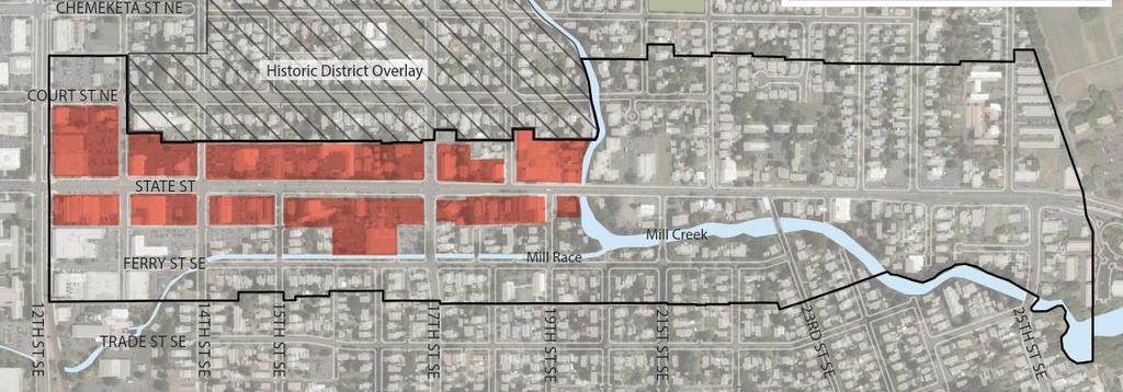 West End Focus Concentrated area of more intense mixed-use development on the