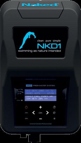 water. The NKD1 System will work with any type of new pool and can be retrofitted to any existing pool or spa. The Ions in the water continue to disinfect even when the system is not running.
