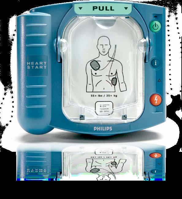 Features for Philips HeartStart OnSite Features: Only available without a prescription, and perfect for a carpeted environment i button gives information about what the needs if it is beeping, and