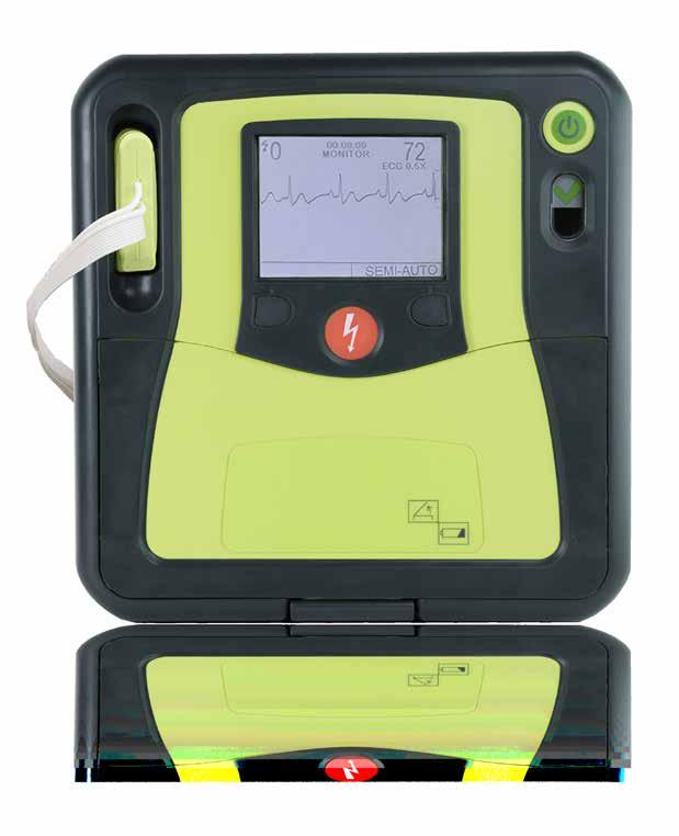 Features for ZOLL Pro PROFESSIONAL MODEL Features: High-resolution LCD display for Lead II monitoring One-piece electrode pads option with instant feedback on rate and depth of CPR compressions