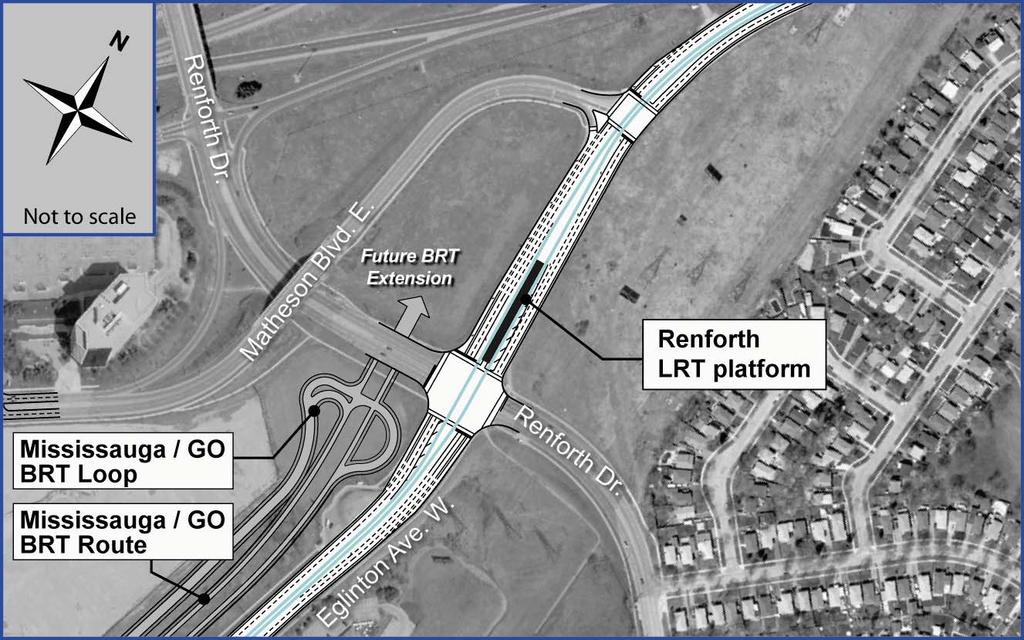 3.5.4.2 Renforth Stop The Renforth Stop will be loced the intersection of Eglinton Avenue and Renforth Drive. The Renforth Stop is shown on Sheet No. 8.
