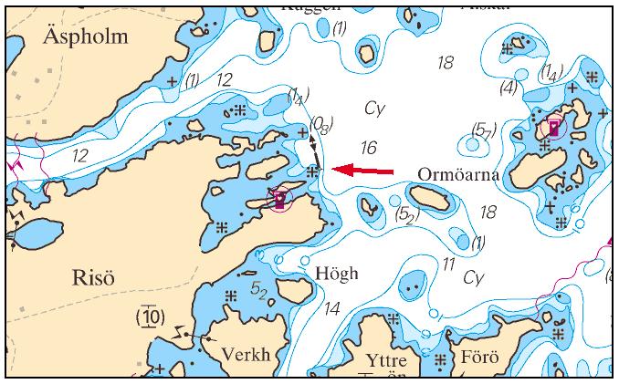 2014-05-15 6 No 494 Northern Baltic * 9486 Chart: 621, 622 Sweden. Northern Baltic. Arkösund. Island Risö. New spar buoy.