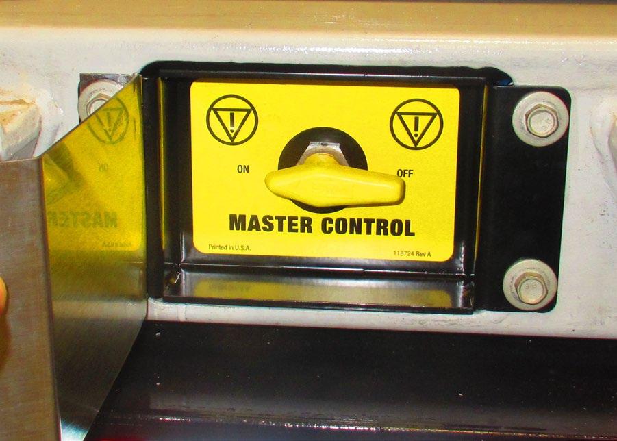 The illustrations to the right show the front and rear master control switches; some trailers may have either switches or ¼ turn valves in these locations, turning either type of valve to