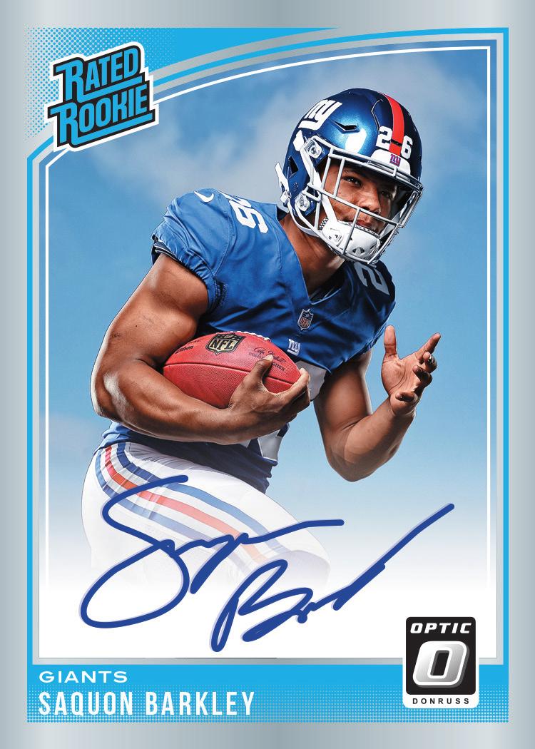 Find a collection of the hottest rookies including Baker Mayfield, Saquon Barkley & Sam Darnold! Holo (1:10 packs on average!