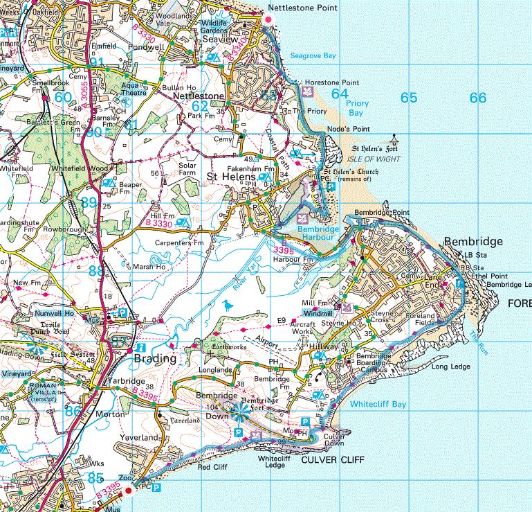 Coast Survey Stretch 03 Seaview High Street to Sandown Zoo Overview map of the stretch Introduction The route starts at the attractive village of Seaview, through the wooded Priory Bay, passing the