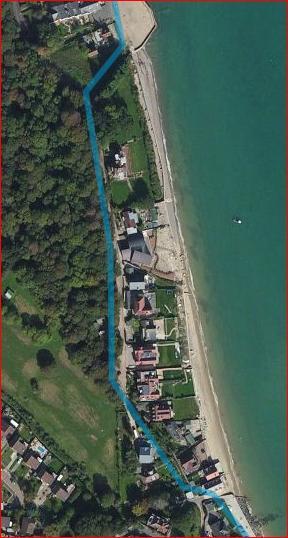 3.3 2-3 Again the beach from the Pier is lined with buildings, and the safest option is to take another inland detour
