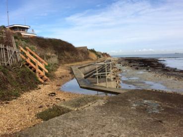 Beach access is possible at low