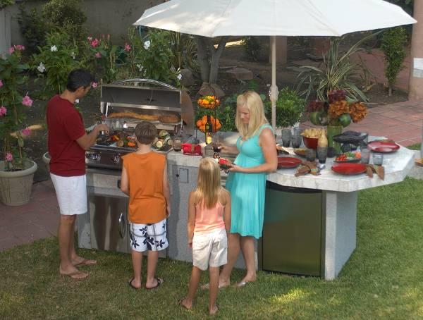 Family at the MC810 BBQ Island Up to two optional ATS adjustable therapy system seats can be added to select Cal Spas hot tubs for a more targeted, invigorating hydro