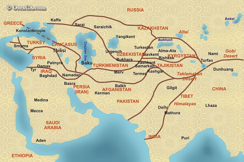 The Old Silk Road (map