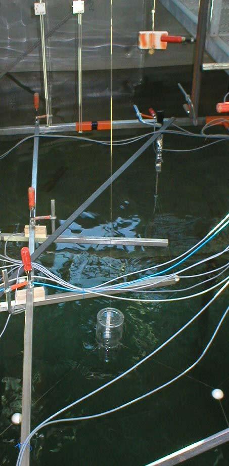 AquaBuOY Model Tests Potentiometer with wheel Vertical string Vertical string AquaBuOY Figure 6: Set-up for heave measurements.