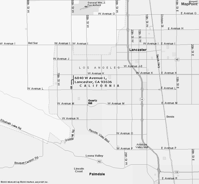 West Valley Rebels Youth Football (Quartz Hill High School) Beginning at the Kern County line and 60 th Street West, south on 60 th Street to Avenue I, east on Avenue I to 50 th Street, south to