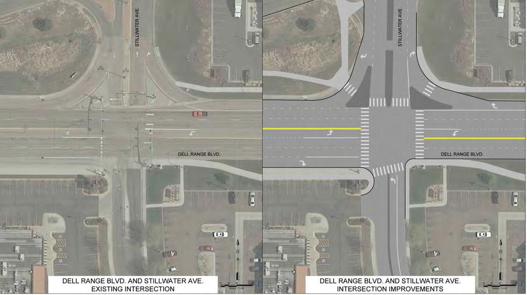 2. Stillwater Avenue Intersection The existing intersection of Dell Range Boulevard and Stillwater Avenue currently operates will all movements at LOS D or better.