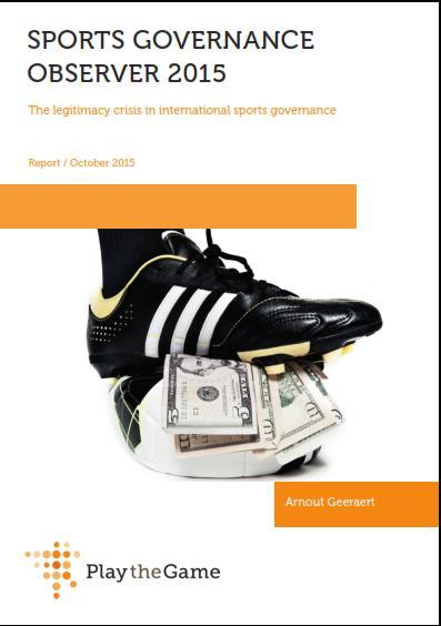 Benchmarking tool for sports federations Four dimensions Transparency Checks and balances Democracy Solidarity Full report