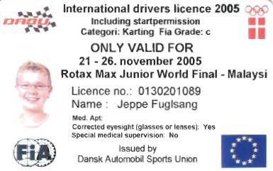 1 REQUIRED DOCUMENTS TO ENTER THE RACE A) JUNIOR/SENIOR AND DD2 CLASSES INTERNATIONAL C-GRADE LICENCE AND ENTRANT LICENCE 2016 The international C-grade licence and the Entrant/Competitor licence