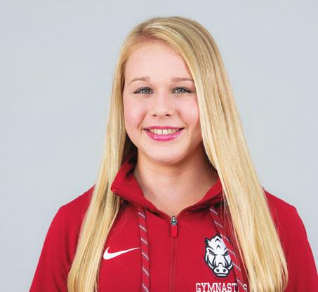 KENNEDY HAMBRICK Freshman 5-2 Pearland, Texas Reflex SYDNEY LAIRD Sophomore 5-2 Kings Mountain, NC First In Flight Season high all-around score for Arkansas with 39.375 against 'Bama.