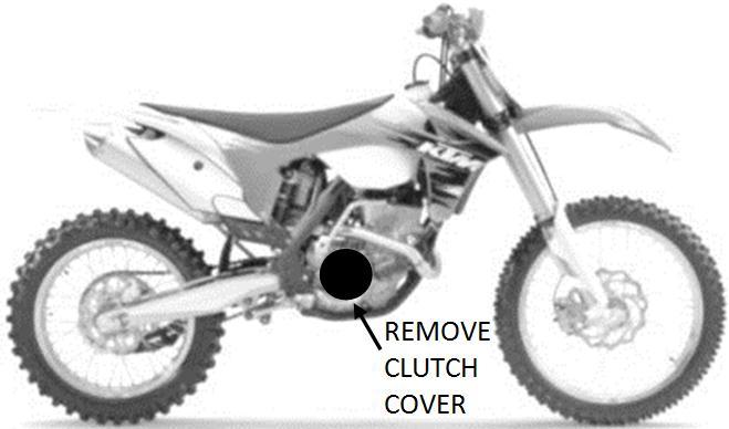 BASKET OVERVIEW BIKE PREP & DISASSEMBLY 1. Lay the bike on its left side. Catch any fuel that might drain in a suitable container. Remove the clutch cover. 1. Following the procedures in your OEM service manual, remove the existing clutch basket from the engine.