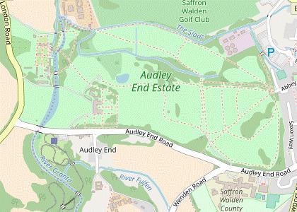 [ ] Go all the way along Abbey Lane, passing the United Reformed Church and the 14 King Edward Almshouses on your right. At the end go through iron gates beside a lodge building into Audley Park. 5.