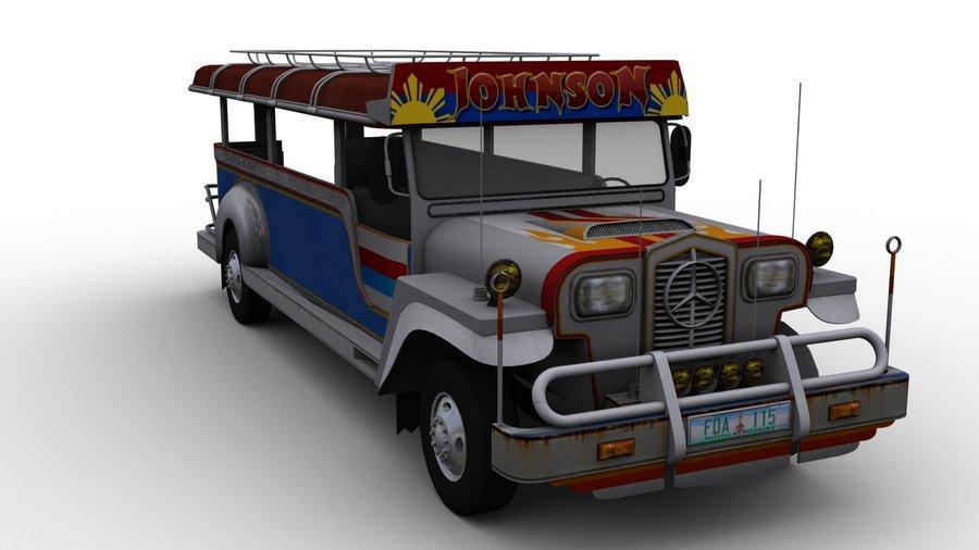 Jeepney : a Philippine jitney bus converted from a jeep The word JEEPNEY is a combination of the words "jeep" and "knee"(from its knee to knee sitting) flamboyant hop aboard flag (down) stationary