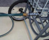 Attach end of garden hose (not supplied) to threaded