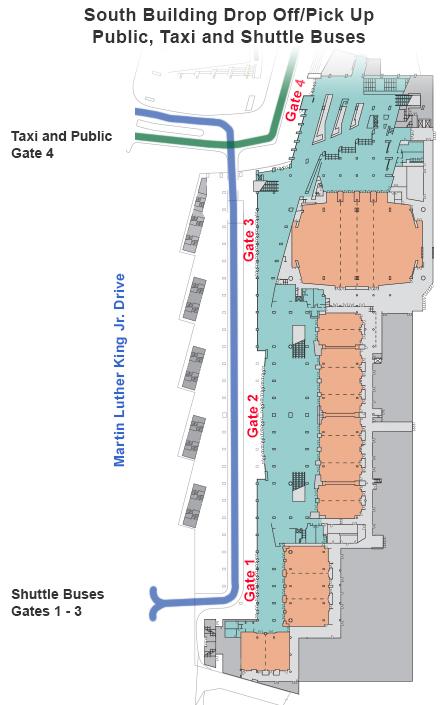 Private Charter Drop Off/Pick Up is located at Gate 26 (North Building Directions)