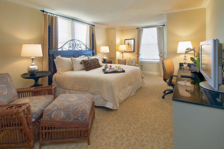 spacious guest rooms and connecting parlors or The