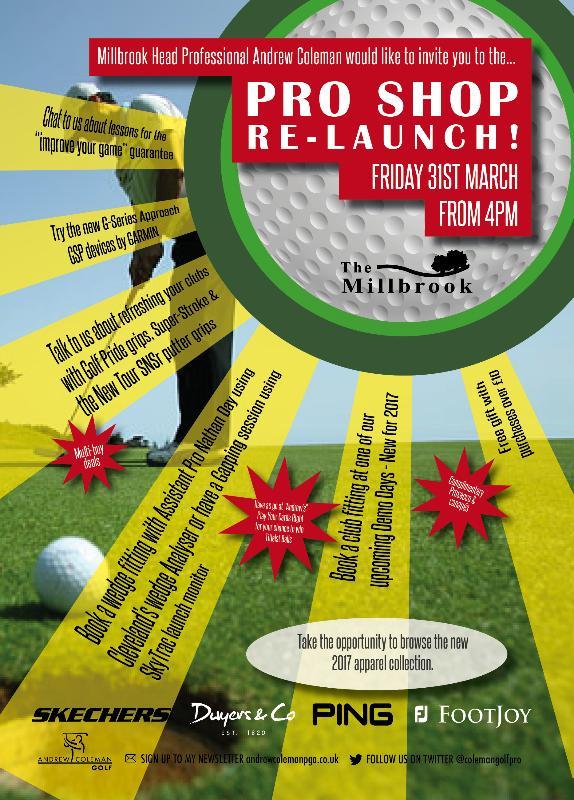Pro Shop Re-Launch Running concurrently with steak night, following the refurbishment of the pro