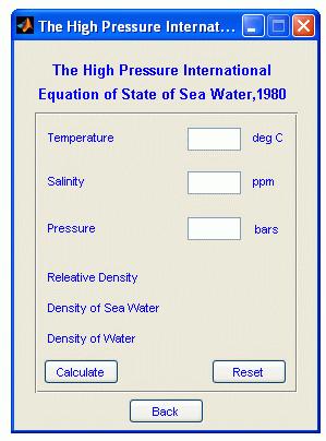 sound speed of water by using well known equations for