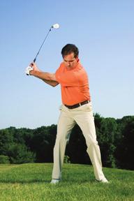 There is no wrist hinge or weight transfer the weight should favor your front foot throughout the stroke.
