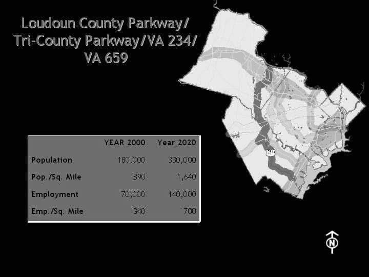 The Loudoun County Parkway/Tri-County Parkway/Route 234/Route 659 corridor improvements include: Building a new 4 to 6 lane Tri-County Parkway from Route 234 to US Route 50, and Building a new 4-lane
