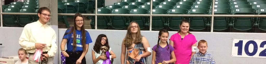 Seven 4-H members attended the 2017 State 4-H Dog Show in Belton, TX July 7-9.