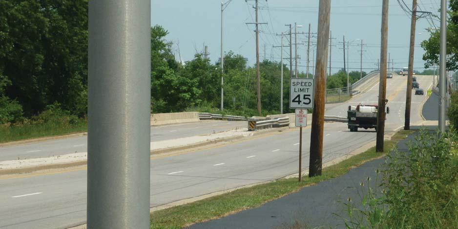135 th Street between IL Route 53 and the Centennial Trail. Along 135 th Street, a sidewalk is located on the south side of the roadway, ending at the Centennial Trail.