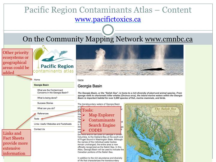 Slide 1: The Pacific Region Contaminants Atlas (PRCA) is designed to help users find out more about contaminants primarily in receiving marine environments.