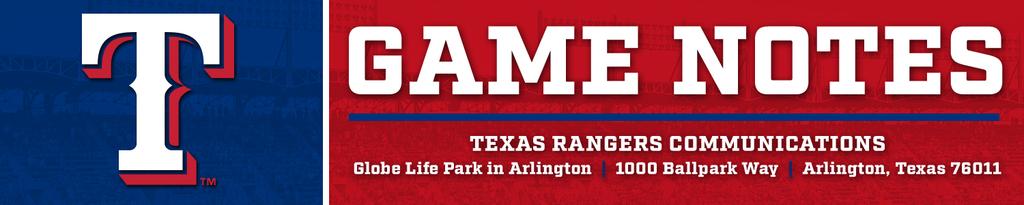 San Diego Padres (35-45) at Texas Rangers (34-45) LHP Joey Lucchesi (3-3, 3.86) vs. LHP Cole Hamels (4-6, 3.41) Game #80 Home #40 (15-24) Mon., June 25, 2018 Globe Life Park in Arlington 7:05 p.m. (CDT) FSSW / 105.