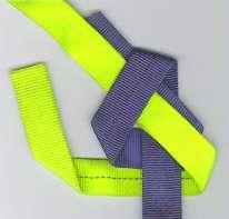 Tie an overhand knot in one end of the webbing.