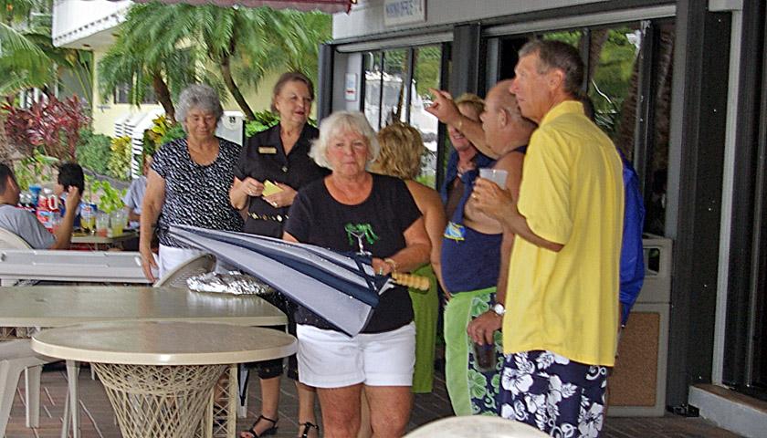 In keeping with a long standing HYC tradition, it rained on a Dee Riley sponsored event, this time in Key Largo.