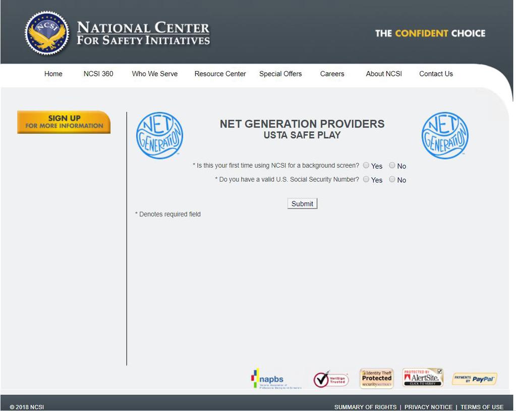 10. A new window will open for the National Center for Safety Initiatives (NCSI) website.