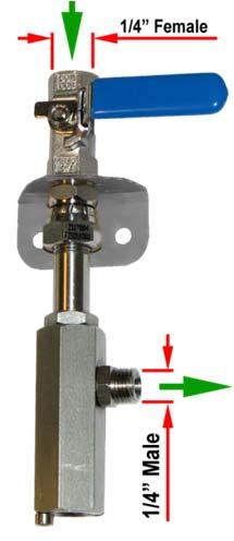 The valve is adjustable without removing the hose from the outlet. Adj. Non-Return valve with console Item No.